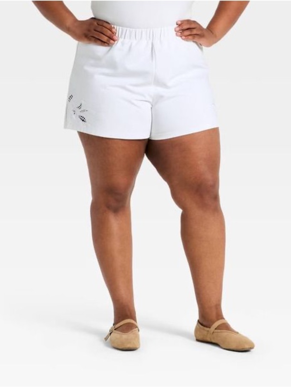A New Day Women's Knit Eyelet Leisure Shorts